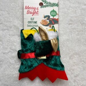 Reptile Holiday Christmas Elf Costume Bearded Dragon Green